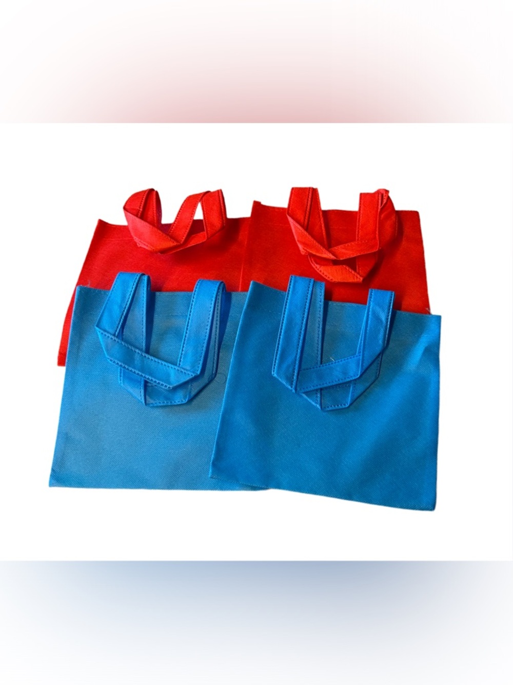 Set of Red and Blue Tote Bags
